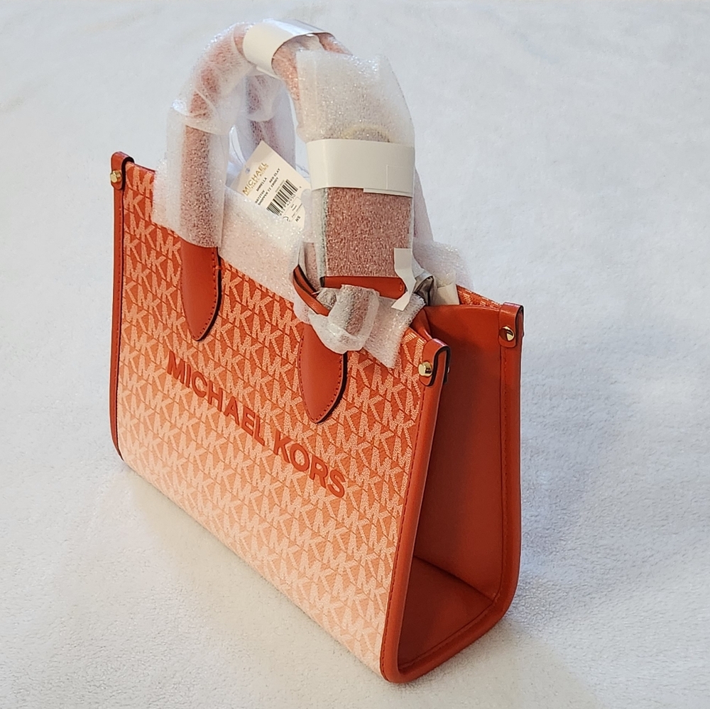 New!Michael Kors Mirella Small Ombre Signature Logo‎ Crossbody Bag - Picture 5 of 9